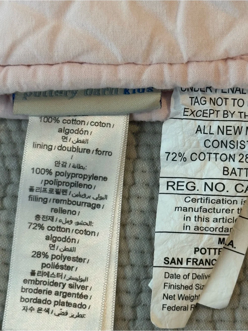 Pottery Barn Kids Rainbow Stitched Twin Quilt